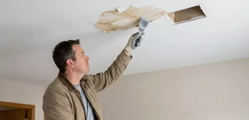 Ceiling Water Stain and Drywall Repair in Forest Park